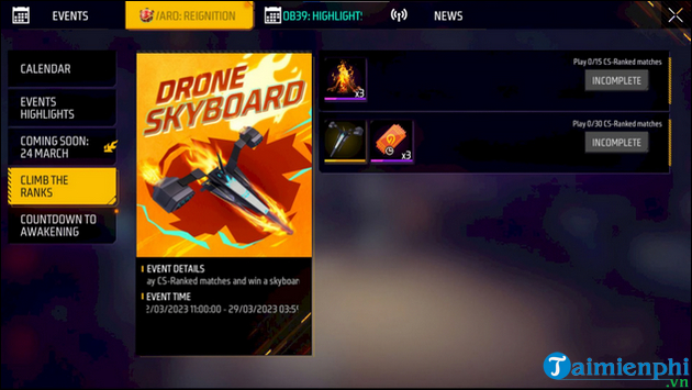cach nhan drone skyboard mien phi trong free fire ob39 don gian nhat