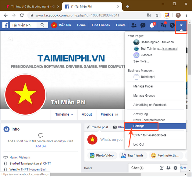 Cách chuyển Facebook sang tiếng Việt, đổi ngôn ngữ Facebook trên PC