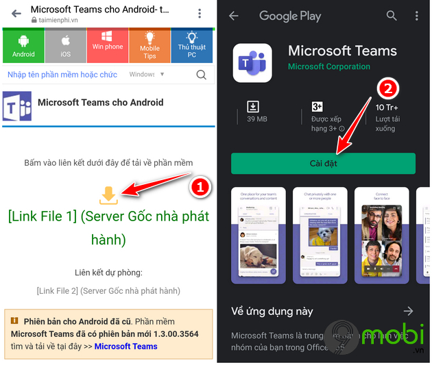 cach tai microsoft teams tren android