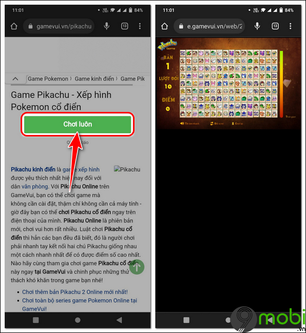 link game pikachu co dien online tren Android