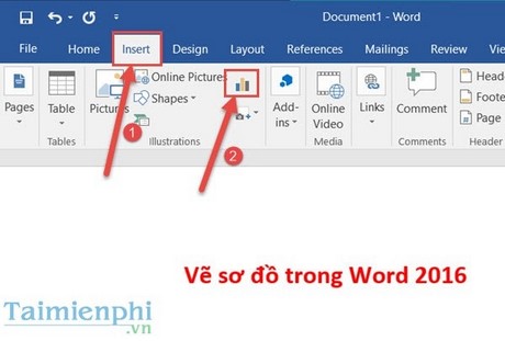 Cách vẽ sơ đồ trong Word 2016, 2013, Office 365