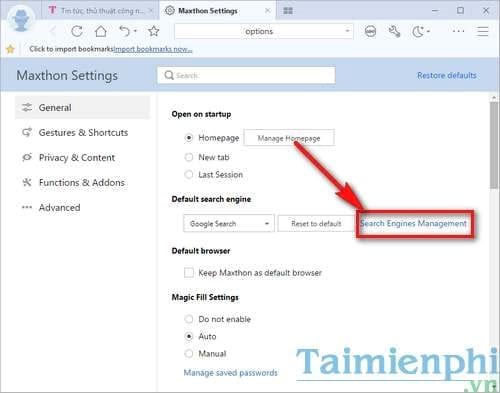 quan ly cong cu tim kiem tren trinh duyet maxthon tren windows 2