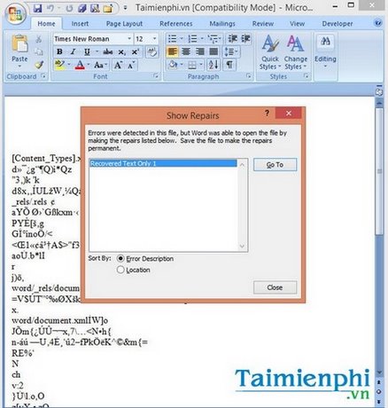 Sửa lỗi file Word 2007, 2010 không hiển thị sau khôi khôi phục trên Recuva