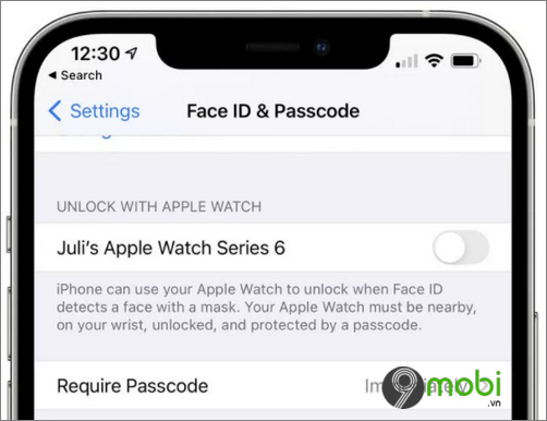 ios 14 5 ho tro mo khoa iphone bang apple watch khi deo khau trang