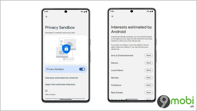 android privacy sandbox beta kha dung voi android 13