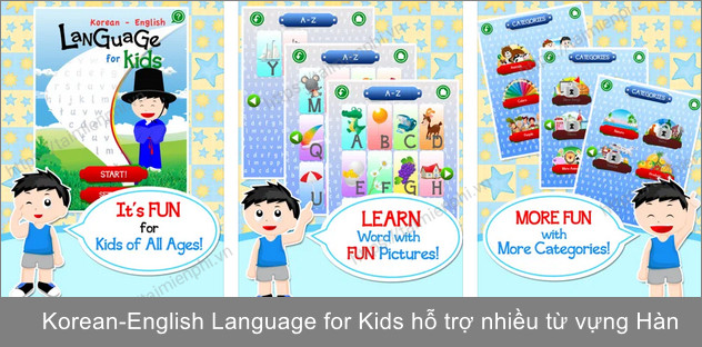 Ứng dụng học tiếng Hàn cho trẻ em