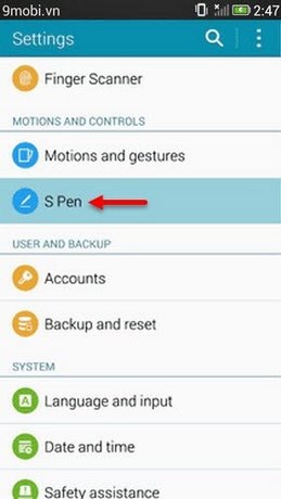 Bật - tắt cảnh báo mất bút S Pen trên Samsung Note 5