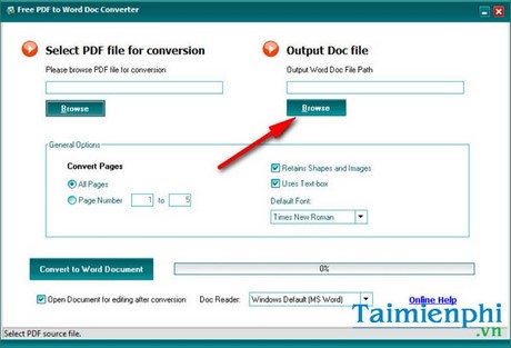 doi thu muc luu file trong free pdf to word doc converter