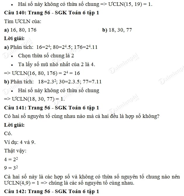 giai toan lop 6 uoc chung lon nhat