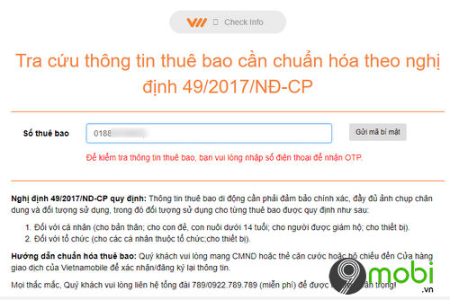 Cách bổ sung thông tin cho Vietnamobile, Thánh Sim