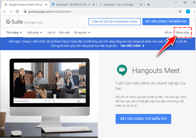 Cách cài đặt và sử dụng Google Meet, Hangouts Meet