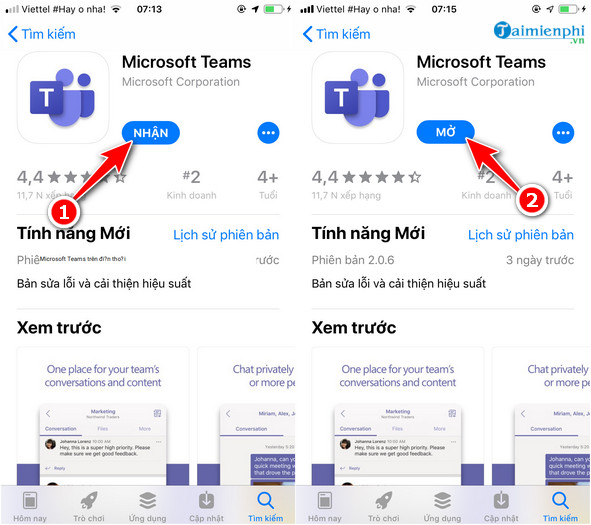 cach cai dat microsoft teams tren dien thoai