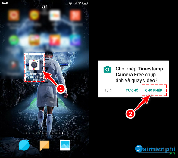 how to install and use timestamp camera app