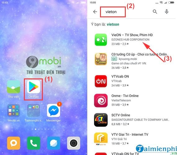 Cách cài và xem phim trên VieON