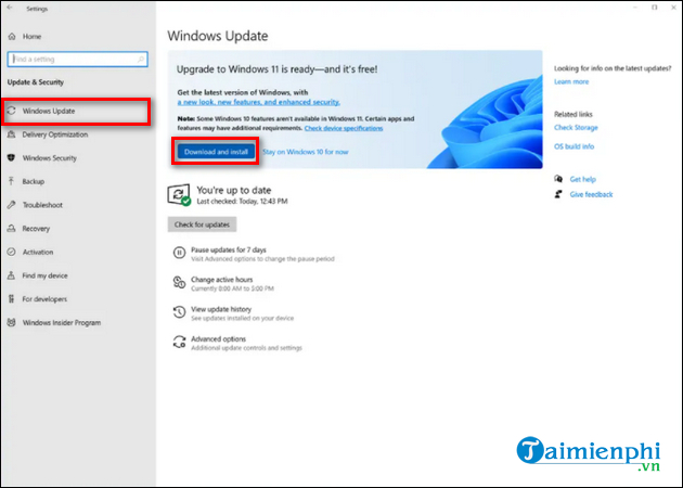 cach cap nhat windows 11 chinh thuc
