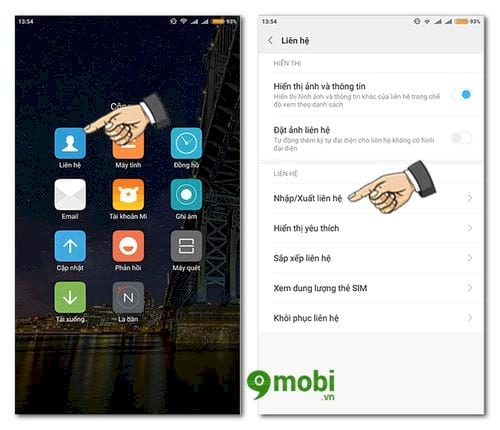 cach chep danh ba tu sim vao may tren xiaomi mi mix 2