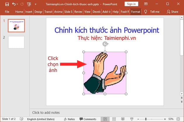 cach chinh kich thuoc anh powerpoint 2