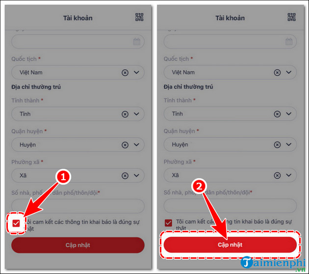 cach chinh sua thong tin bi sai tren vneid iOS