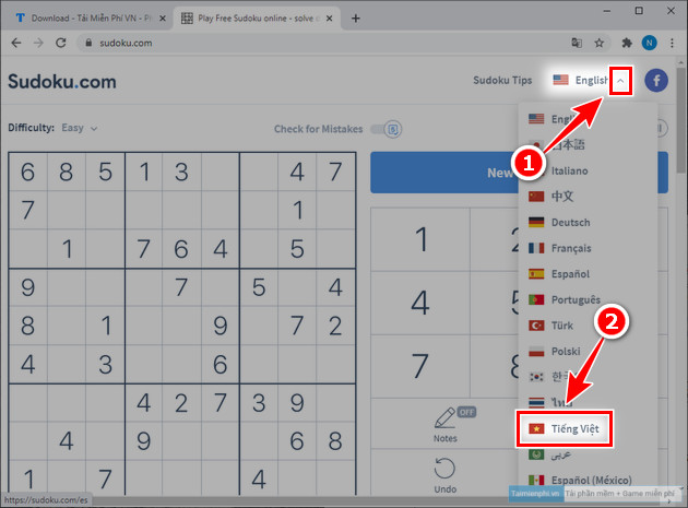 Cách chơi Sudoku Online trực tuyến không cần cài app