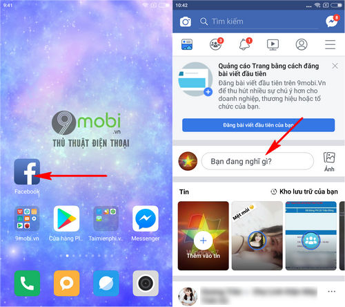 cach dang bai facebook tren dien thoai 2