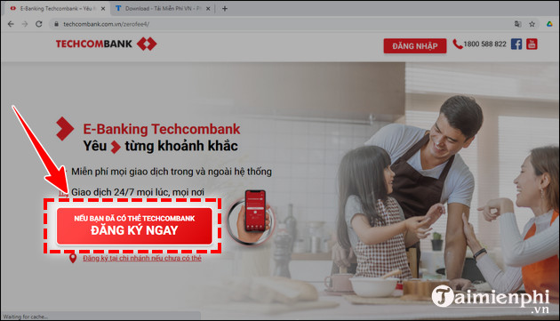 cach dang ky internet banking techcombank 2