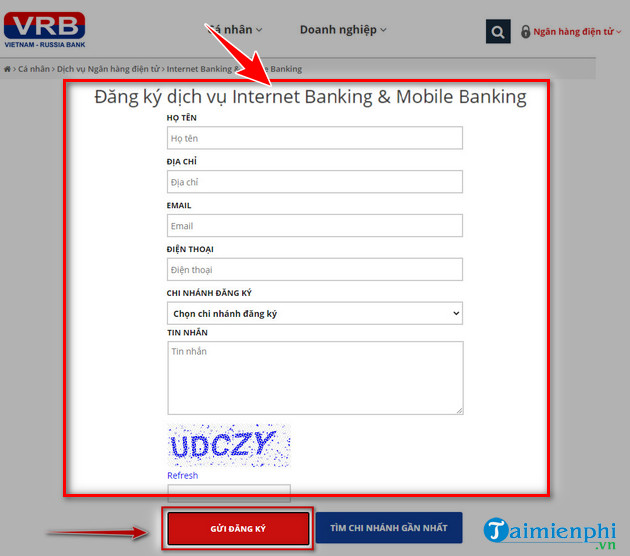 cach dang ky internet banking vrb