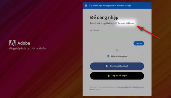Cách đăng ký tài khoản Adobe mới nhất