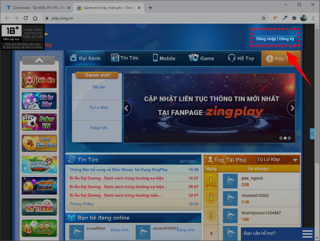 Cách đăng ký ZingPlay, tạo tài khoản Zing Play