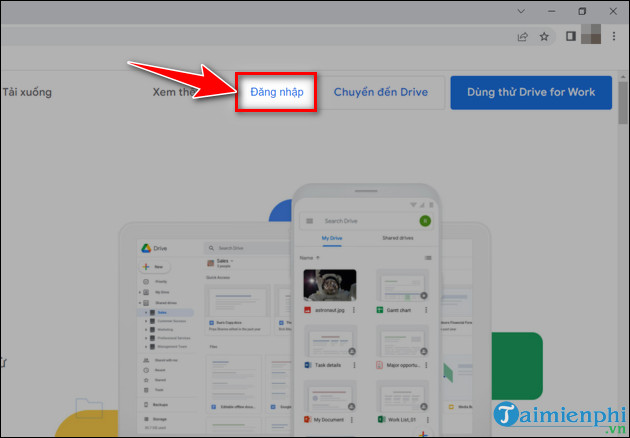 Cách đăng nhập Google Drive trên máy tính, pc