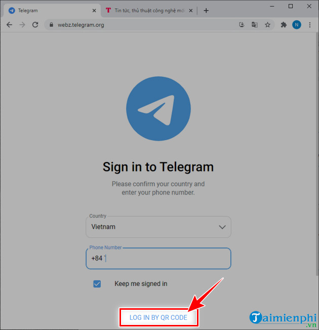cách đăng nhập web telegram bằng mã qr