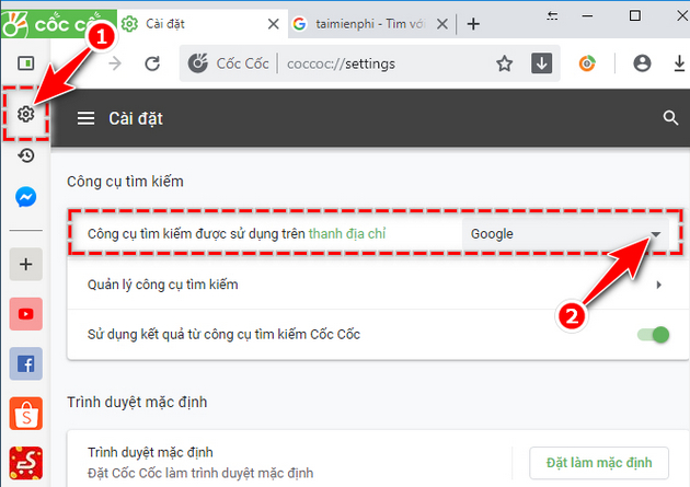 Cốc Cốc là trình duyệt web phổ biến tại Việt Nam. Công cụ tìm kiếm mặc định trên Cốc Cốc sẽ giúp bạn tìm kiếm thông tin nhanh chóng và chính xác hơn. Với tích hợp các tính năng hỗ trợ ngôn ngữ tiếng Việt, bạn sẽ cảm thấy sự thuận tiện khi sử dụng trình duyệt Cốc Cốc.