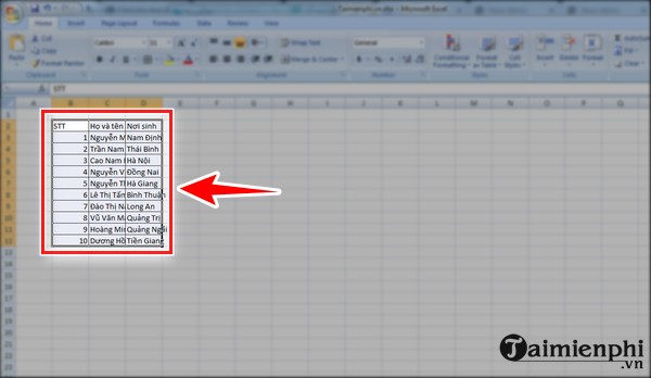 Huong dan chinh kich thuoc dong trong Excel