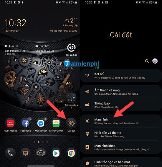 Cách đổi hình nền Always Display On Galaxy Note 9