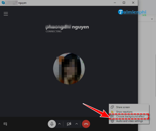 Cach thay doi hinh nen cuoc goi video tren Skype