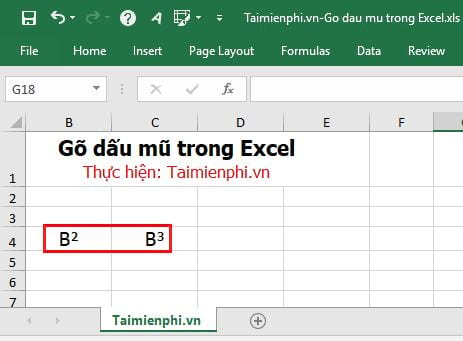 Cách gõ dấu mũ trong Excel