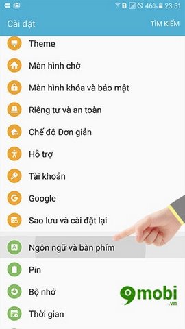 nhan tin co dau tren Samsung A9 Pro