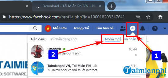 how to send facebook messages for tat ca ban be 2