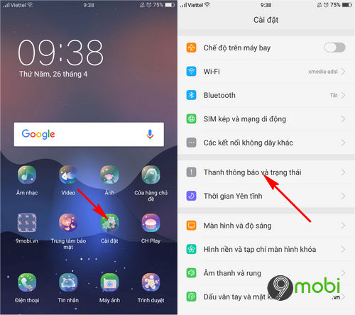 Cách hiển thị thông báo trên màn hình khóa Oppo