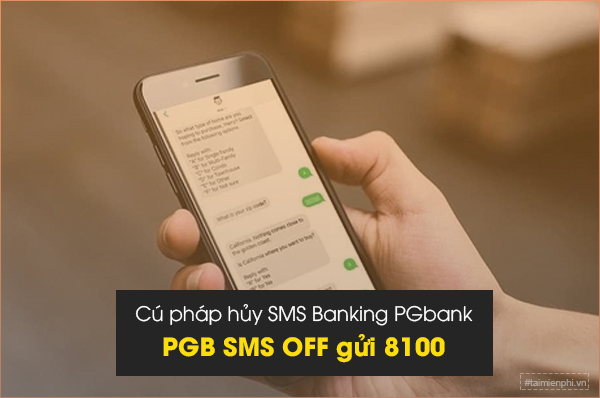 huy dich vu SMS Banking ngan hang pgbank