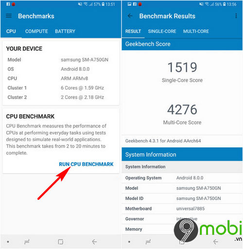 cach kiem tra diem so cpu tren samsung galaxy a7 2018 2