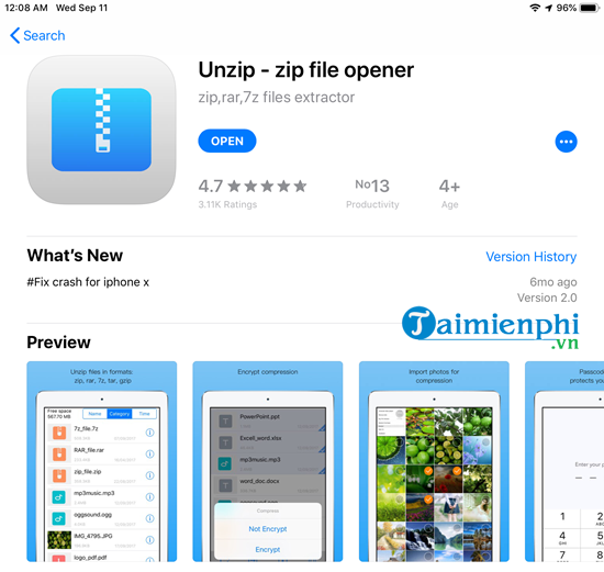 cach mo file zip tren iphone ipad 2
