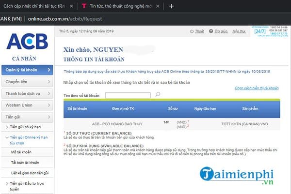 cach mo tai khoan tien gui online ky han tuy chon ngan hang acb 2
