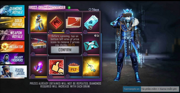 how to change skin aug winterlands 2020 in free fire 2