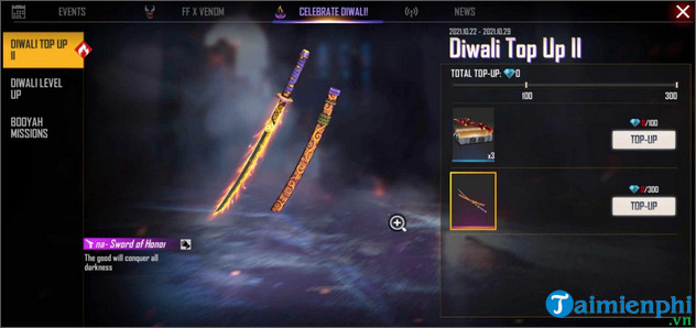 how to find sword of horror skin in garena free fire mien phi