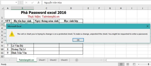 Cách phá Password Excel 2016