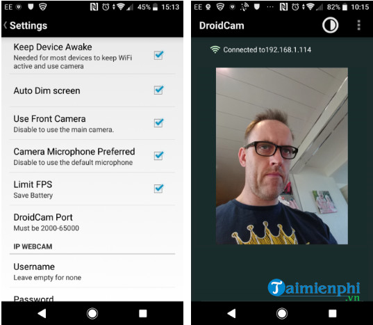 Cách sử dụng điện thoại Android làm webcam cho máy tính