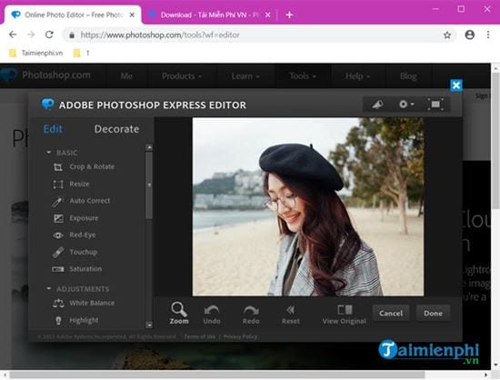 Cách sử dụng Photoshop trực tuyến, online sửa ảnh đẹp
