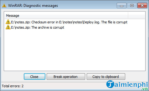 Cách sửa lỗi Checksum error WinRAR khi giải nén file