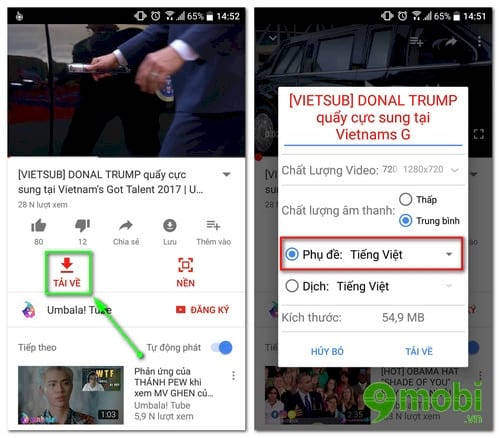 cach tai phu de video youtube ngay tren dien thoai 2