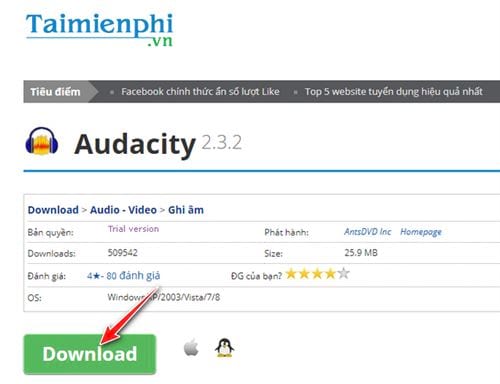 cach tai va cai dat audacity tren may tinh 2